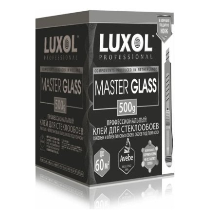 Клей обойный для стеклообоев обоев под покраску 500 г LUXOL Master Glass Professional
