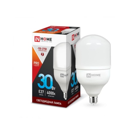 Лампа светодиодная LED-HP-PRO 30Вт 230В Е27 4000К 2850Лм IN HOME
