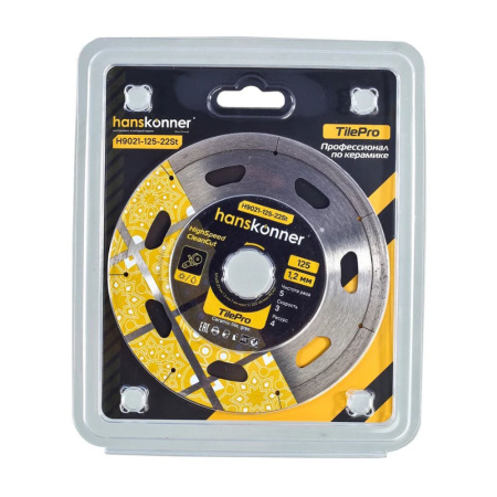 Картинка Диск алмазный 125х22,23х1,2 мм сегмент TilePro Hanskonner