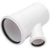 Картинка Тройник 110х50/45° для внутренней канализации бесшумный Белый Политэк