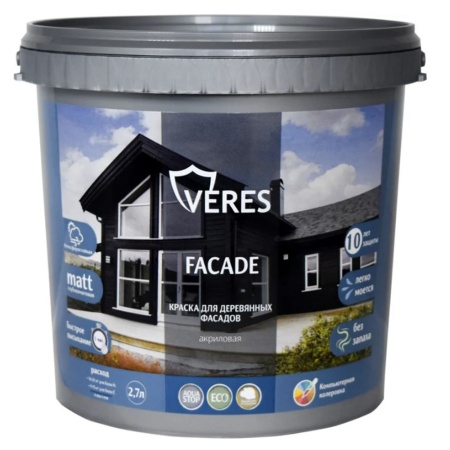 Краска для деревянных фасадов Графит 2,7 л Veres