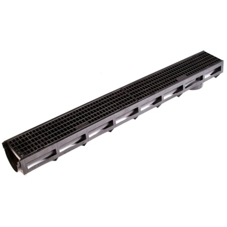 Лоток водоотводный 1000x135x100 Пластиковый с решеткой Комплект AQUASTOK AQUA-TOP
