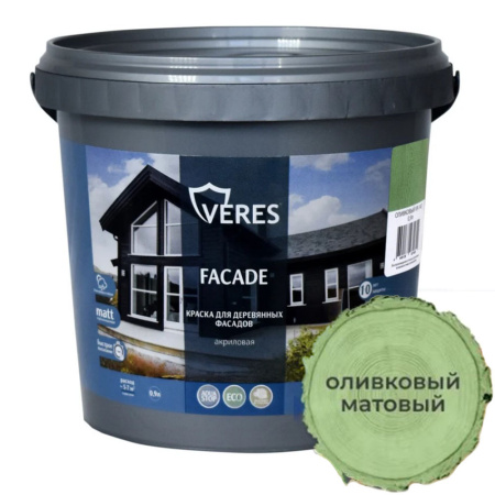 Краска для деревянных фасадов Оливковый 0,9 л Veres