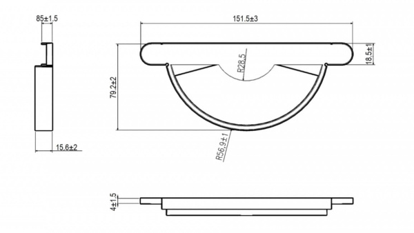 Картинка Baufort Водосточка Заглушка желоба Коричневая