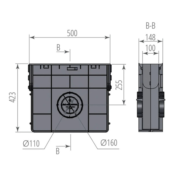 Картинка Пескоуловитель пластиковый без решетки ПП Norma DN100 AQUASTOK C250