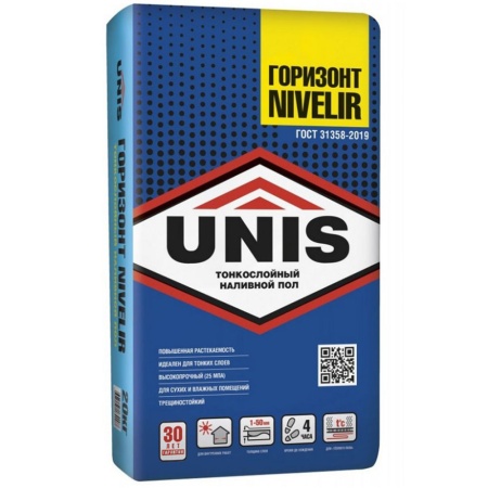 Тонкослойный наливной пол 1-50 мм Unis Горизонт Nivelir