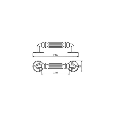 Картинка Ручка декоративная светлая 220 мм Домарт мод.9 цвет Черный