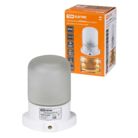 Картинка Светильник НПБ400 для сауны настенно-потолочный Е27 60Вт IP54 TDM