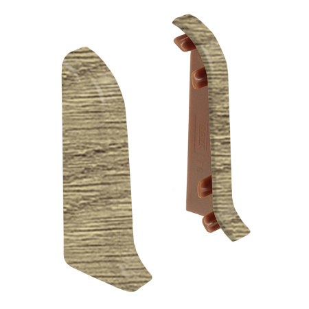 Торцевые заглушки для плинтуса К55 Комфорт 2 штуки Карагач