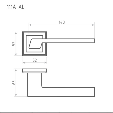 Картинка Нора-М Ручка дверная  111К АЛ цвет Графит