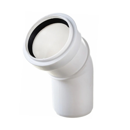 Картинка Отвод Политэк 50х45° бесшумный Белый