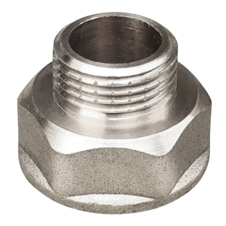 Картинка Муфта переходная ВР/НР 1'х1/2'  Латунь никелированная VALFEX