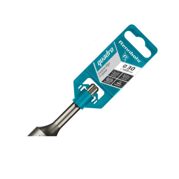 Картинка Бур 30х1000 мм SDS-plus 4 грани RENNBOHR Quadro