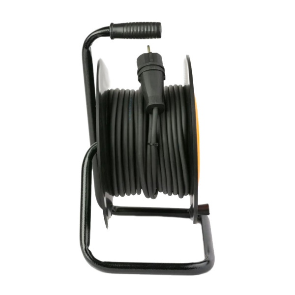 Картинка Удлинитель силовой на металлической катушке КГ-ХЛ 2х1,5 4 гнезда 40 м без з/к РЫЖАЯ ТАКСА