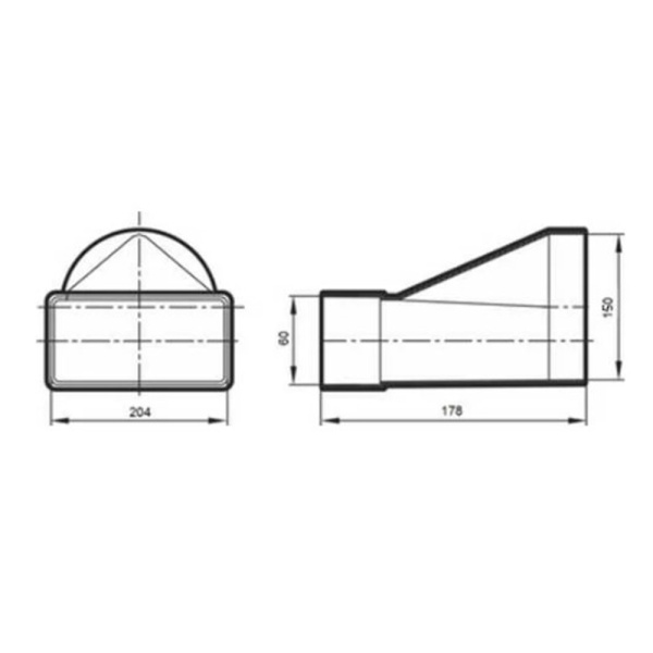 Картинка Вентиляция Соединитель комбинированный 60х204х150 мм 620СП15КП ERA