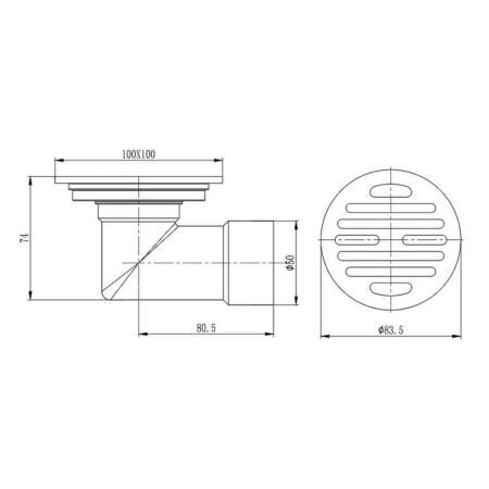 Изображение Трап для душа 100х100 мм Графит RAGLO 9R605.10.09 Картинка Трап для душа 100х100 мм Графит RAGLO 9R605.10.09