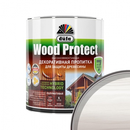 Пропитка декоративная для дерева Dufa Wood Protect Белый 0,75 л