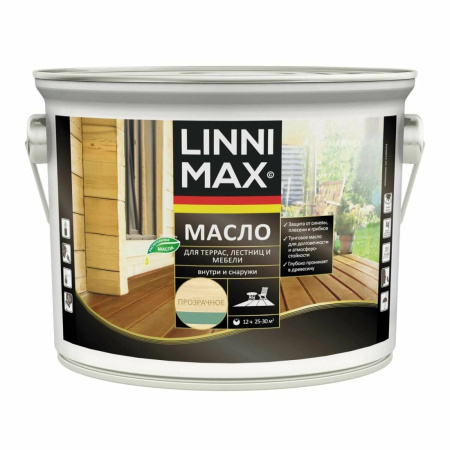 Масло для террас лестниц и мебели по дереву 2.5 л Linnimax