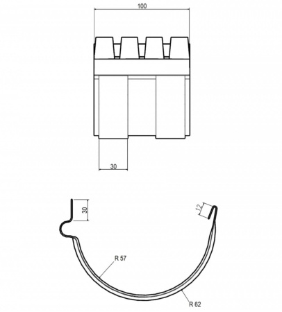 Картинка Baufort Водосточка Соединитель желоба Белый