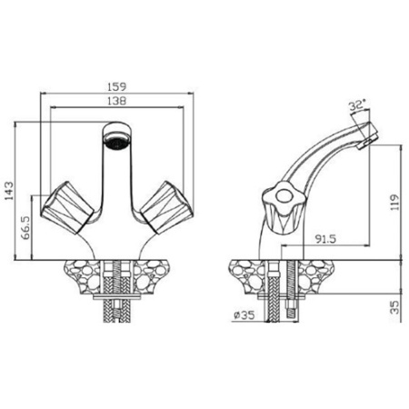 Картинка Смеситель Olives серия Vigo для раковины 21101VG