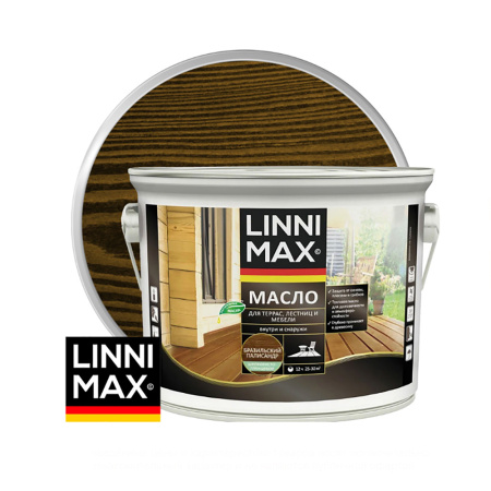 Масло для террас, лестниц и мебели Linnimax 2.5 л цвет Бразильский палисандр