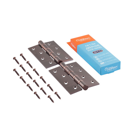 Картинка Нора-М Петля универсальная без колпака 100х70х2.5 мм Старая бронза 4-4ВВ ФНР-ЭКО