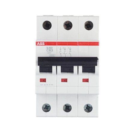 Картинка Автоматический выключатель 3п S203 С 63А 6,0кА ABB