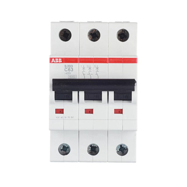 Картинка Автоматический выключатель 3п S203 С 63А 6,0кА ABB