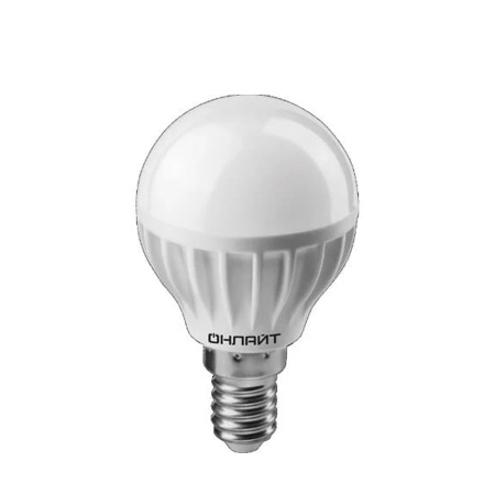 Лампа светодиодная ОНЛАЙТ LED 6вт E14 Белый матовый шар