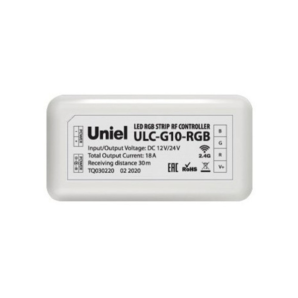 Картинка Контроллер управления многоцветными светодиодными источниками света Uniel 12/24B ULC-G10-RGB WHITE