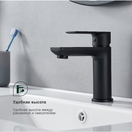 Картинка Смеситель для умывальника Черный SPLENKA 9S05.10.06