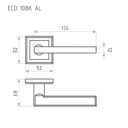 Картинка Ручка дверная АЛ ЭКО 108К Матовый хром