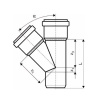 Картинка Тройник канализационный 45 градусов 110х90 мм Ostendorf