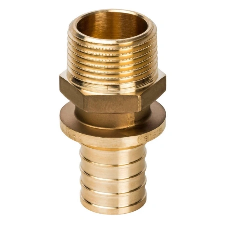 Картинка Переход НР 32xR 1 латунь для труб из сшитого полиэтилена аксиальный STOUT