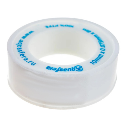 Картинка Лента ФУМ PTFE 6020 10х0,075х8000 мм катушка среда вода Aquasfera