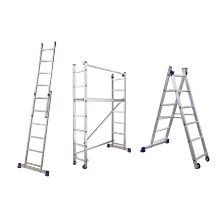 Картинка Лестница-помост алюминиевая 2x7 ступеней 3,4 м 1,98 м Alumet SM 4007