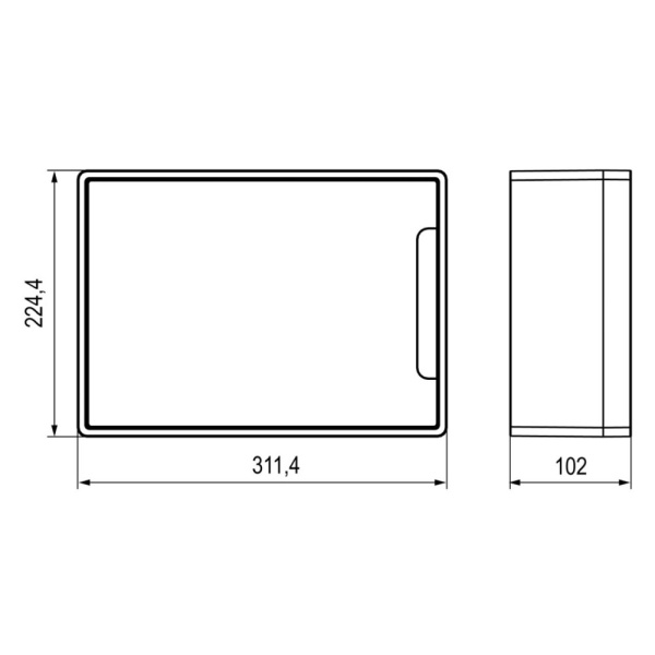 Картинка Корпус пластиковый настенный FRAME ЩРН-П-12 IP41 прозрачная дверь F12W1WT DKC