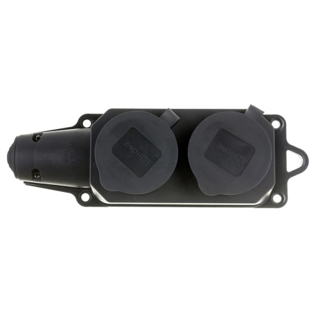 Картинка Колодка Каучук 2 местная с заглушками 2P+PE IP44 9322 IN HOME