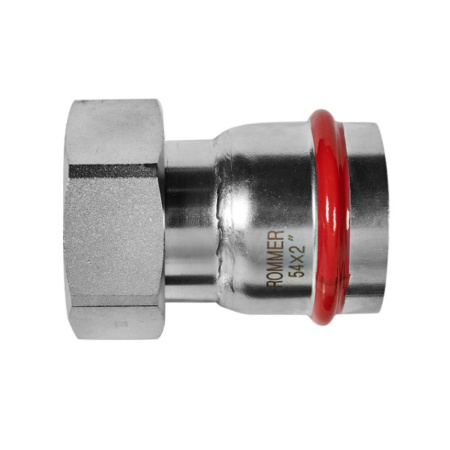 Картинка Переходник ВПр-ВР Ø 54х2" накидная гайка Нержавеющая сталь пресс ROMMER