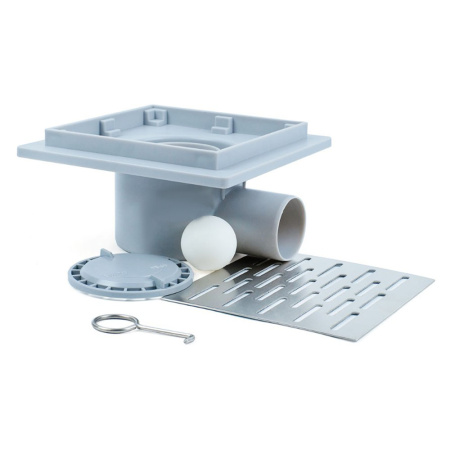 Изображение Трап горизонтальный 150x150 мм выпуск Ø 50мм PREMIUM НЕРЖ VALFEX Картинка Трап горизонтальный 150x150 мм выпуск Ø 50мм PREMIUM НЕРЖ VALFEX