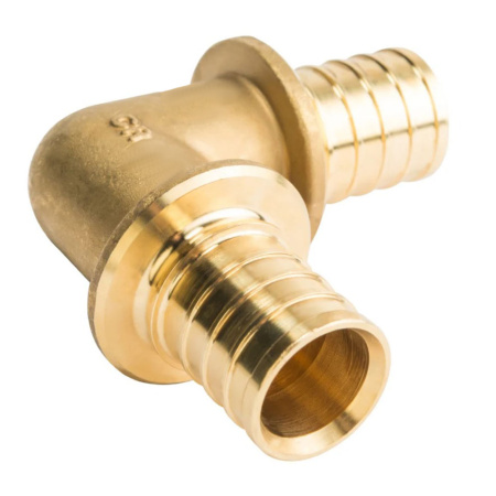 Картинка Уголок 32 мм 90° латунь аксиальный STOUT