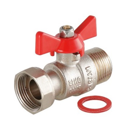 Кран шаровой 1' ВН с накидной гайкой ручка бабочка VALTEC VT.260.N.0606