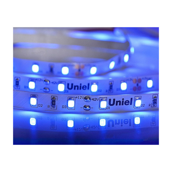 Картинка Светодиодная лента Uniel ULS-M11-2835-60LED/m-8mm-IP20-DC12V-4,8W/m-5M-BLUE PROFI 