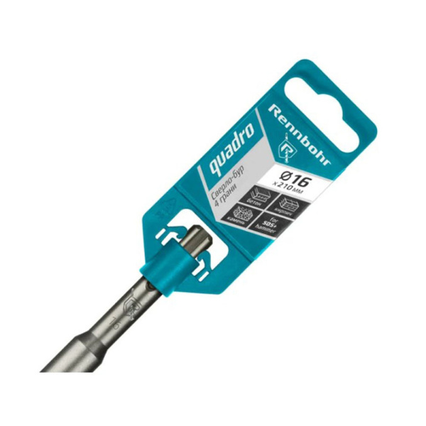 Картинка Бур 16х210 мм SDS-plus 4 грани RENNBOHR Quadro