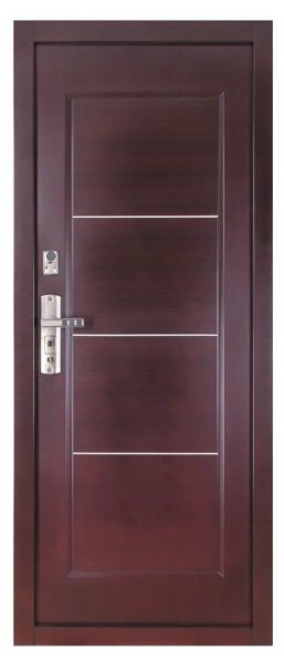 Картинка Дверь стальная форпост С-128 размер 960х2050 мм левая с цилиндрическим замком и дверной фурнитурой