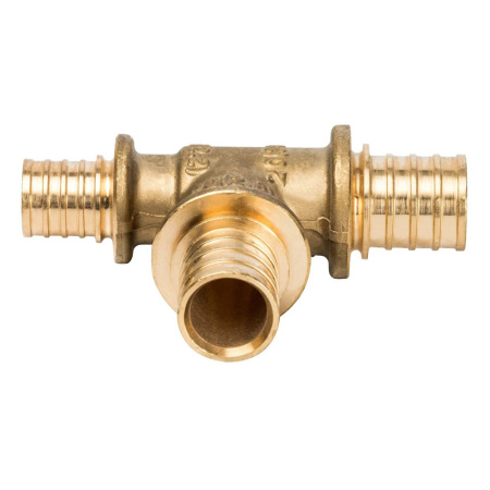 Картинка Тройник 20x20x16 мм латунь для труб из сшитого полиэтилена аксиальный STOUT