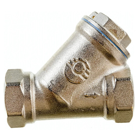 Картинка Фильтр косой ВР/ВР 1/2' сетчатый латунь никелированный VALFEX