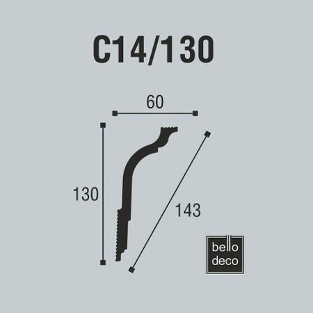 Картинка Плинтус потолочный Bello-Deco С14/130 длина 2 м