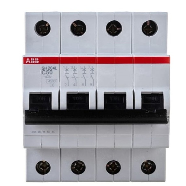 Картинка Автоматический выключатель 4п SH204 С 50А 4,5кА ABB