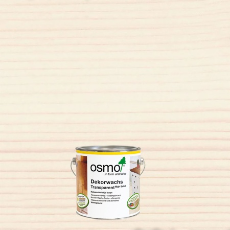 Цветное прозрачное масло Osmo 3111 Dekorwachs Transparent Töne 2.5 л цвет Белый